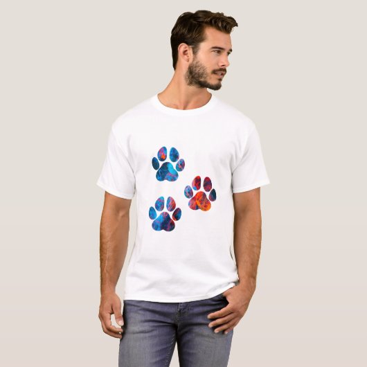 Dog Paw Prints - Inkt in water T-shirt (Voorkant volledig)