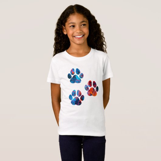 Dog Paw Prints - Inkt in water T-shirt (Voorkant volledig)
