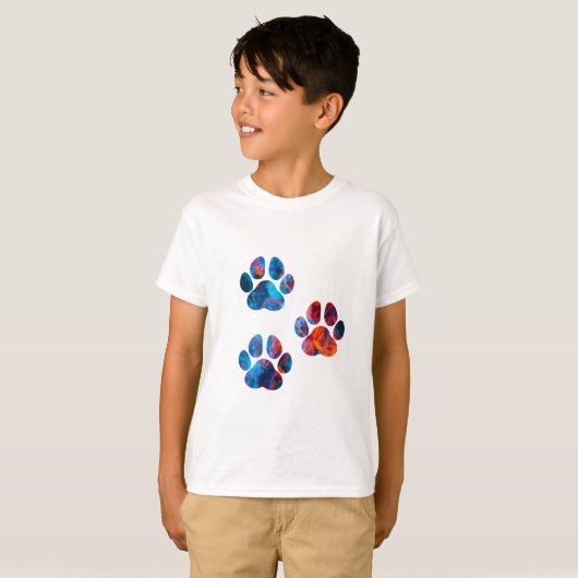 Dog Paw Prints - Inkt in water T-shirt (Voorkant volledig)