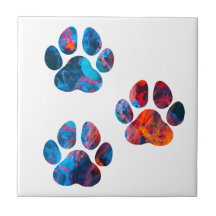 Dog Paw Prints - Inkt in water
