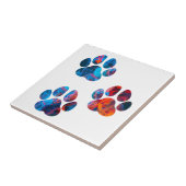 Dog Paw Prints - Inkt in water Tegeltje (Zijkant)