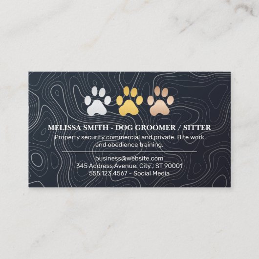 Dog Paw Prints Logo Visitekaartje (Voorkant)