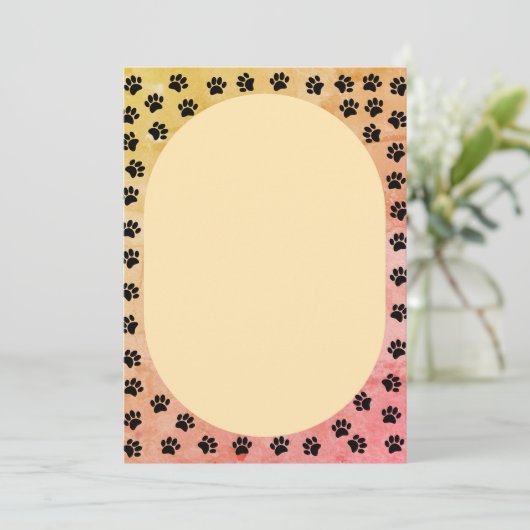 Dog Paw Prints Ovaal Vorm Stijl (Staand voorkant)