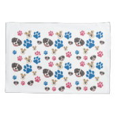 Dog Paw Prints Paar van Kussensloop Standaard Maat (Achterkant-Links)