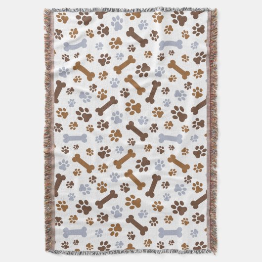 Dog Paw Prints Patroon Deken (Voorkant Verticaal)