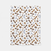 Dog Paw Prints Patroon Fleece Deken (Voorkant)