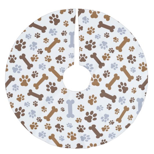 Dog Paw Prints Patroon Kerstboom Rok (Voorkant)