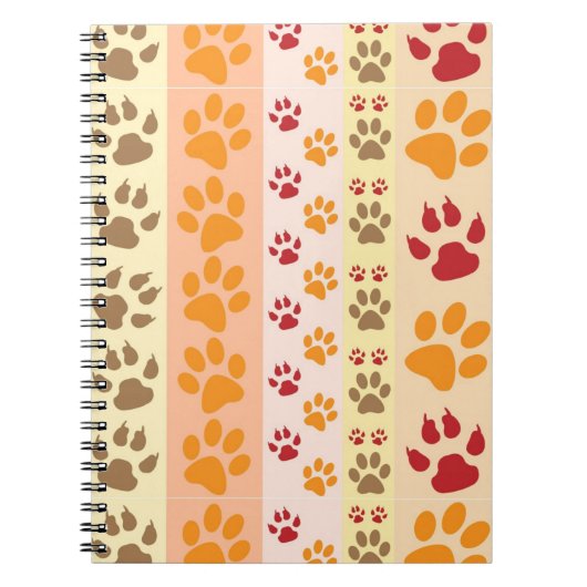 Dog Paw Prints Patroon Notitieboek (Voorkant)