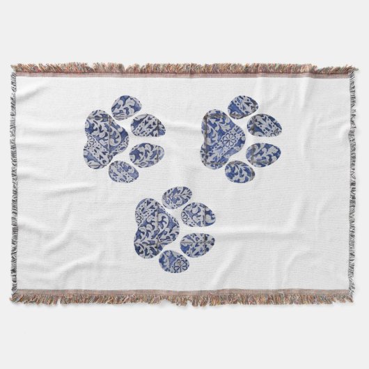 Dog Paw Prints - Portugese tegels Deken (Voorkant)