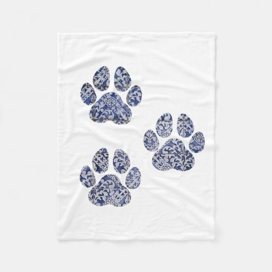 Dog Paw Prints - Portugese tegels Fleece Deken (Voorkant)