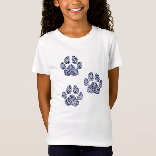 Dog Paw Prints - Portugese tegels T-shirt (Voorkant)