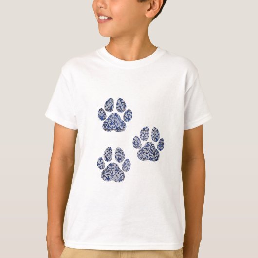 Dog Paw Prints - Portugese tegels T-shirt (Voorkant)