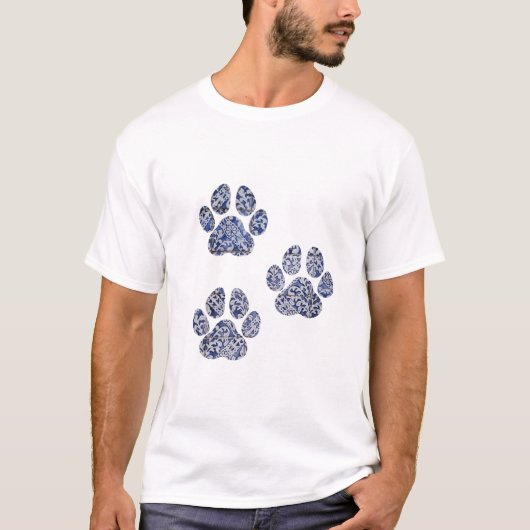 Dog Paw Prints - Portugese tegels T-shirt (Voorkant)