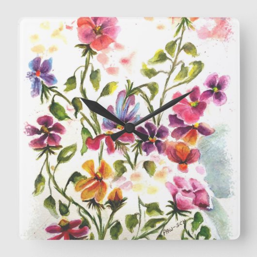 DOG PAW PRINTS SECRET ANGEL VIERKANTE KLOK (Voorkant)