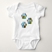 Dog Paw Prints - Tropische handpalmen Romper (Voorkant)