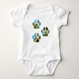 Dog Paw Prints - Tropische handpalmen Romper
