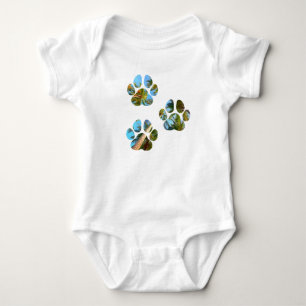 Dog Paw Prints - Tropische handpalmen Romper