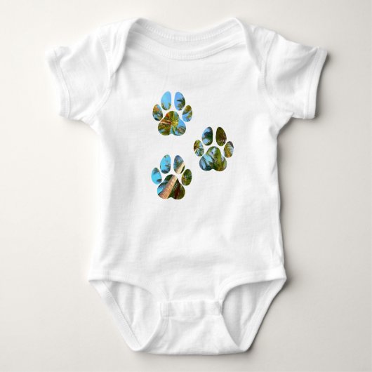 Dog Paw Prints - Tropische handpalmen Romper (Voorkant)