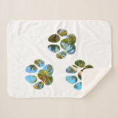 Dog Paw Prints - Tropische handpalmen Sherpa Deken (Voorkant (horizontaal))