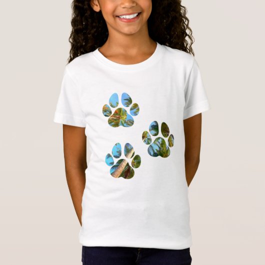 Dog Paw Prints - Tropische handpalmen T-shirt (Voorkant)