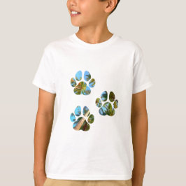 Dog Paw Prints - Tropische handpalmen T-shirt