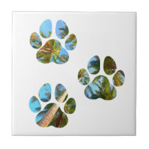 Dog Paw Prints - Tropische handpalmen