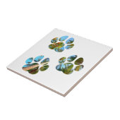 Dog Paw Prints - Tropische handpalmen Tegeltje (Zijkant)