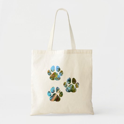 Dog Paw Prints - Tropische handpalmen Tote Bag (Voorkant)