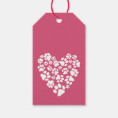 Dog Paw Prints Valentijn Hart Cadeaulabel (Voorkant)