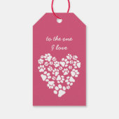 Dog Paw Prints Valentijn Hart Cadeaulabel (Achterkant)