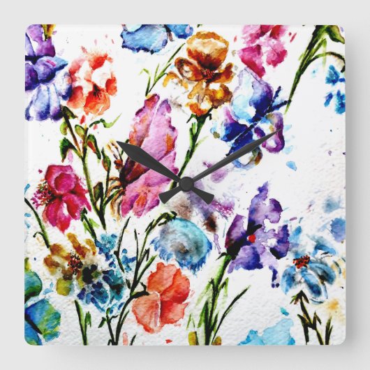 DOG PAW PRINTS VIERKANTE KLOK (Voorkant)