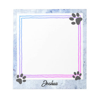 dog paw prints watercolor design personalized  notitieblok