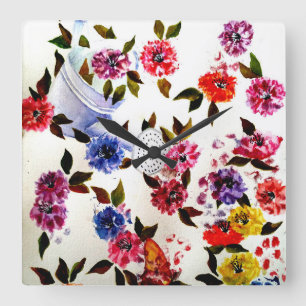 DOG PAW PRINTS WATEREN KAN VIERKANTE KLOK