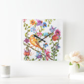 DOG PAW PRINTS YELLOW BIRD VIERKANTE KLOK (Huis)