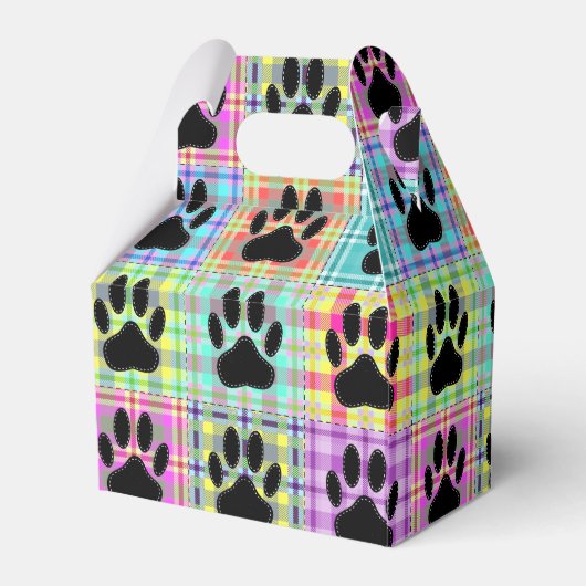 Dog Paw Quilt Patroon Print Aangepast Bedankdoosjes (Achterkant)