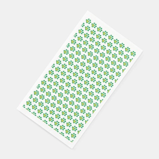 Dog Paw Shamrock Pattern | St. Patrick's Day Servet (Hoek)