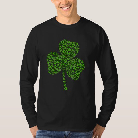 Dog Paw Shamrock St Patricks Day Cat Saint Pattys T-shirt (Voorkant)