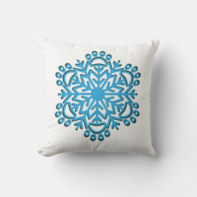 Dog Paw Sneeuwvlok Kussen (Voorkant)