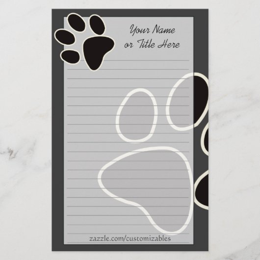 Dog Paw Stationery Briefpapier (Voorkant)