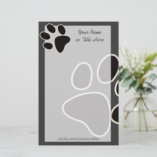 Dog Paw Stationery Briefpapier (Staand voorkant)