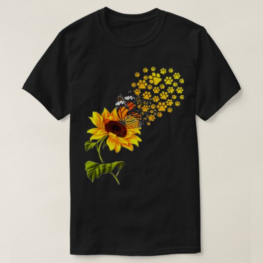 Dog Paw Sunflower Je bent mijn zonneschijn T-shirt (Design voorkant)