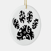 Dog Paw Tattoo Tribal Print Keramisch Ornament (Rechts)
