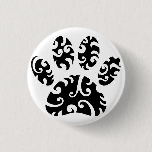 Dog Paw Tattoo Tribal Print Ronde Button 3,2 Cm