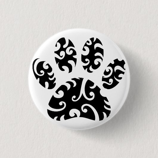 Dog Paw Tattoo Tribal Print Ronde Button 3,2 Cm (Voorkant)