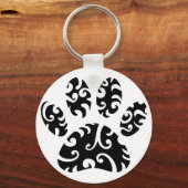 Dog Paw Tattoo Tribal Print Sleutelhanger (Achterkant)