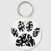 Dog Paw Tattoo Tribal Print Sleutelhanger (Achterkant)