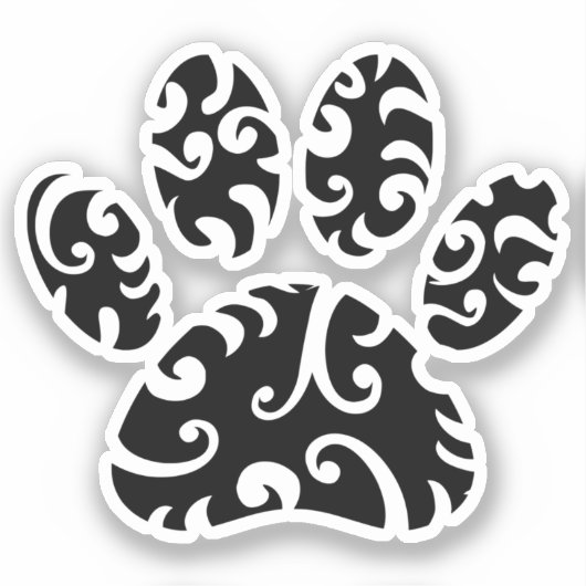 Dog Paw Tattoo Tribal Print Sticker (Voorkant)