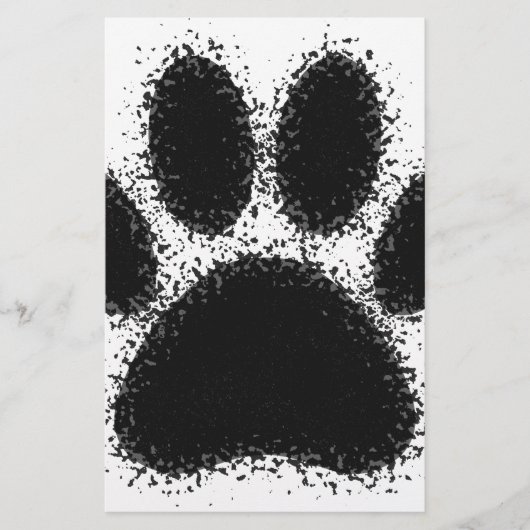 Dog Paw-tekening Briefpapier (Voorkant)