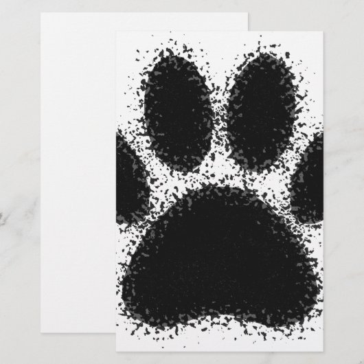 Dog Paw-tekening Briefpapier (Voorkant / Achterkant)