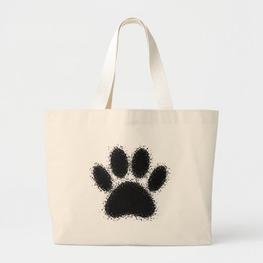 Dog Paw-tekening Grote Tote Bag (Voorkant)